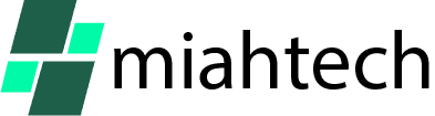 miahtech footer logo with text and icon